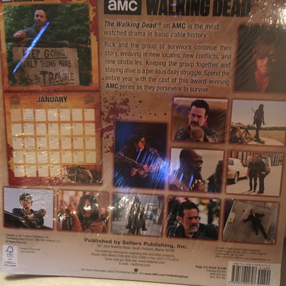 🔥2/$10🔥The Walking Dead 2018 Calendar - Picture 4 of 6